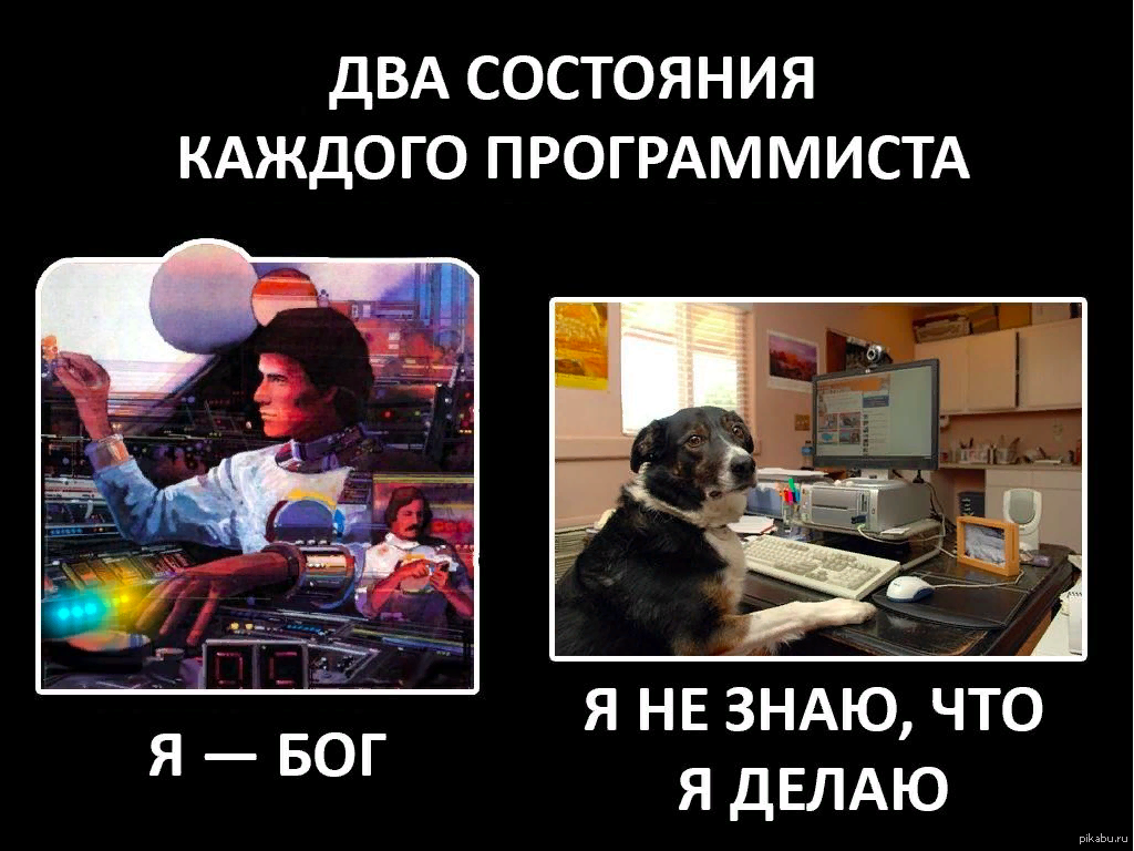 Два состояния программиста. Из открытых источников.