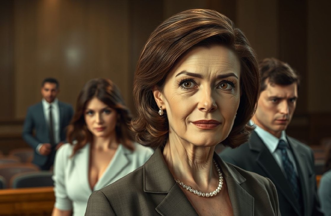 В зале суда.