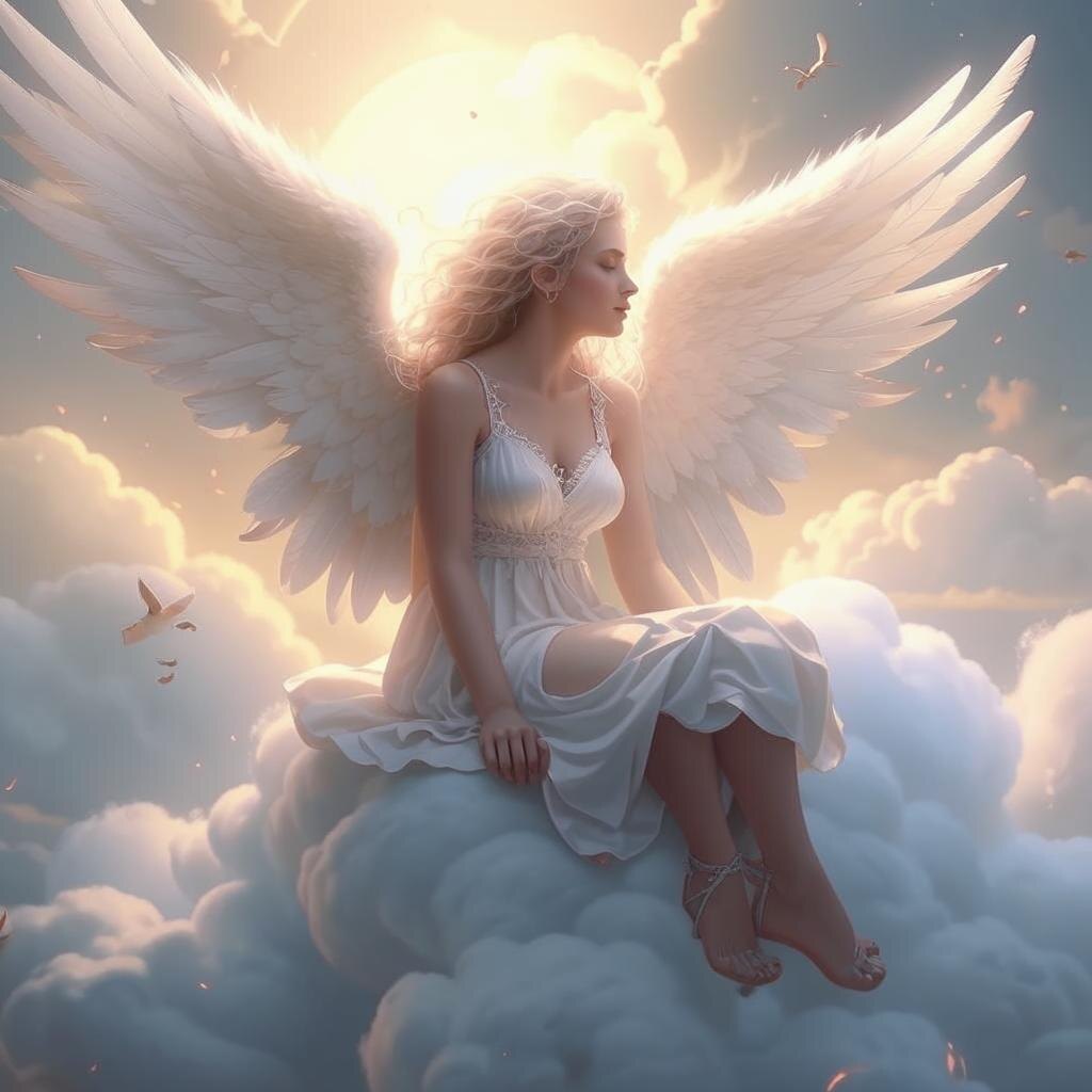 А сверху, с Небес, сидя на облаке, наблюдал за этой картиной Светлый Ангел, который в тот день так ничего и не продал