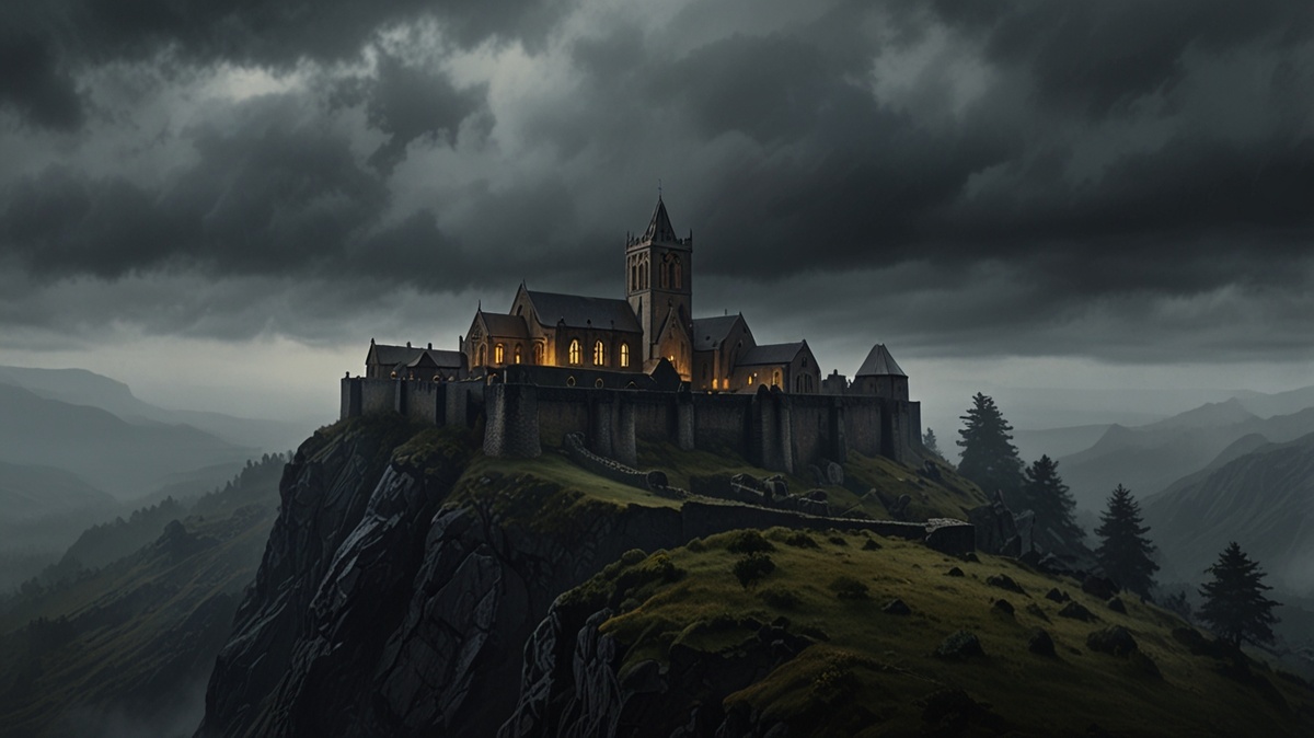 Заброшенный монастырь, одиноко возвышающийся на скале