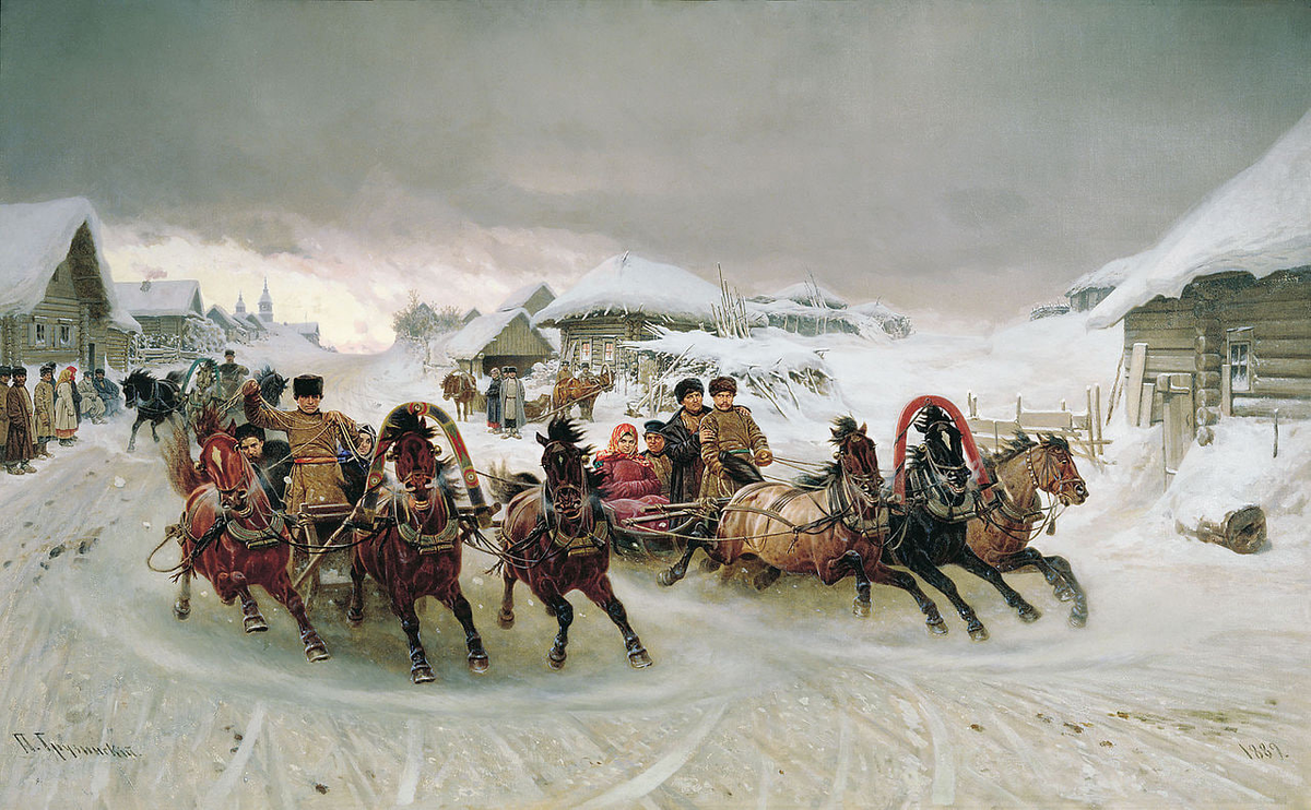 Картина: «Масленица» Петра Грузинского, 1889 год