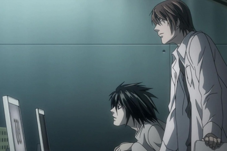 Кадр из аниме "Тетрадь смерти"