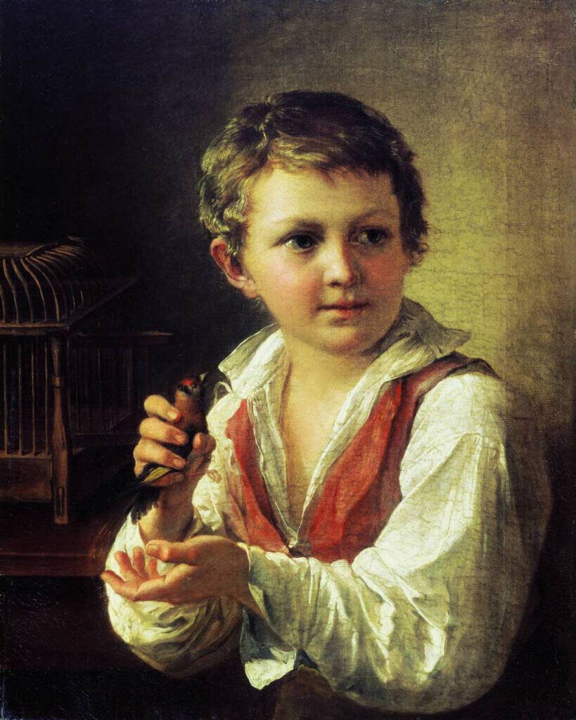 Василий Андреевич Тропинин. Мальчик со щеглом