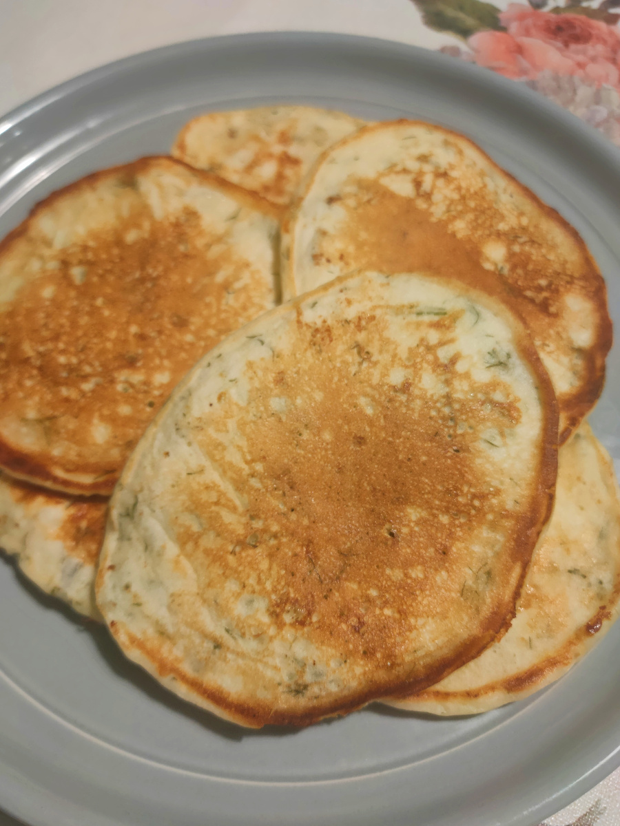 Блины с припёком (сыр+укроп)