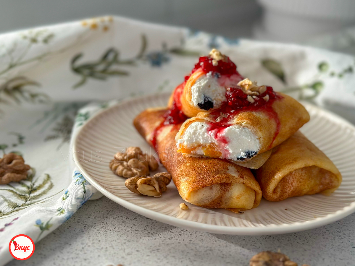 Блины с творогом