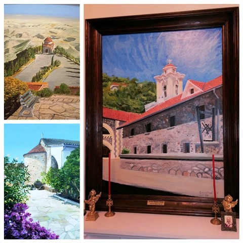 Открытка "Обители Кипра" с картин В.В. Горегляда