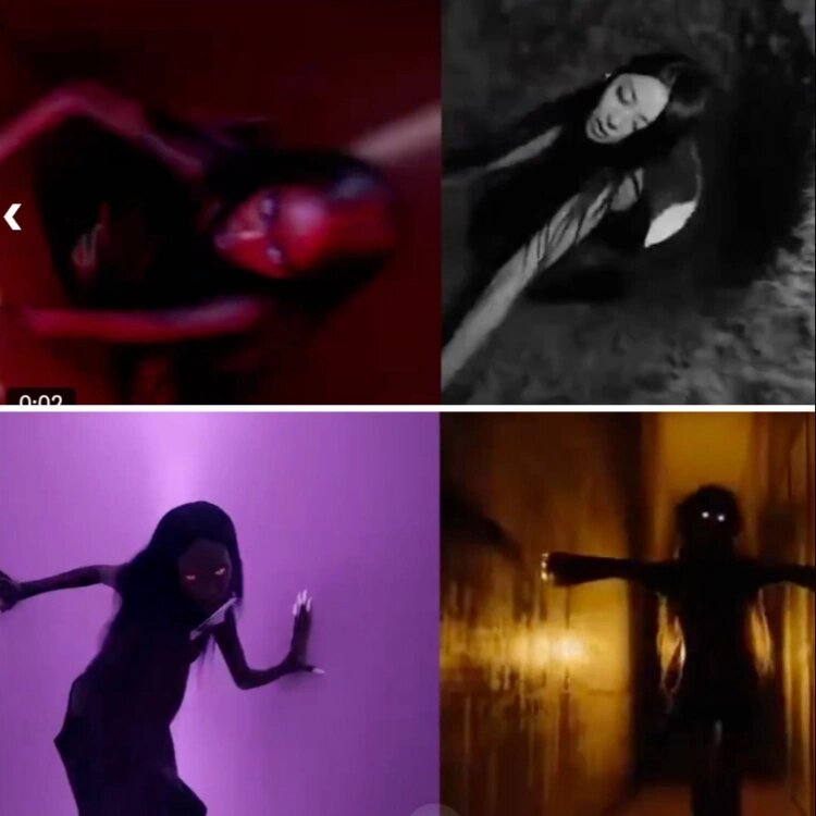 Слева - кадры из рекламы духов, справа - тизер LE SSERAFIM Источник: Mugler - Alien Hypersense - the Film starring Anok Yai, LE SSERAFIM (르세라핌) HOT TRAILER 'Born Fire'📷
