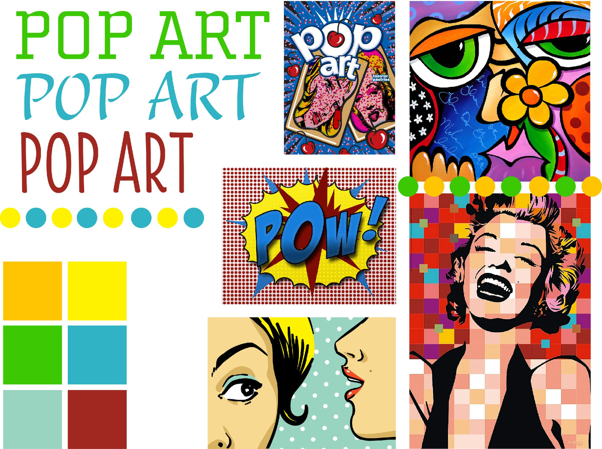 Для поп-арта характерно заимствование образов из рекламы, комиксов, журналов, телевидения и кинематографа. Чаще всего художники изображают привычные большинству людей предметы, которые каждый день попадаются на глаза и используются в быту.