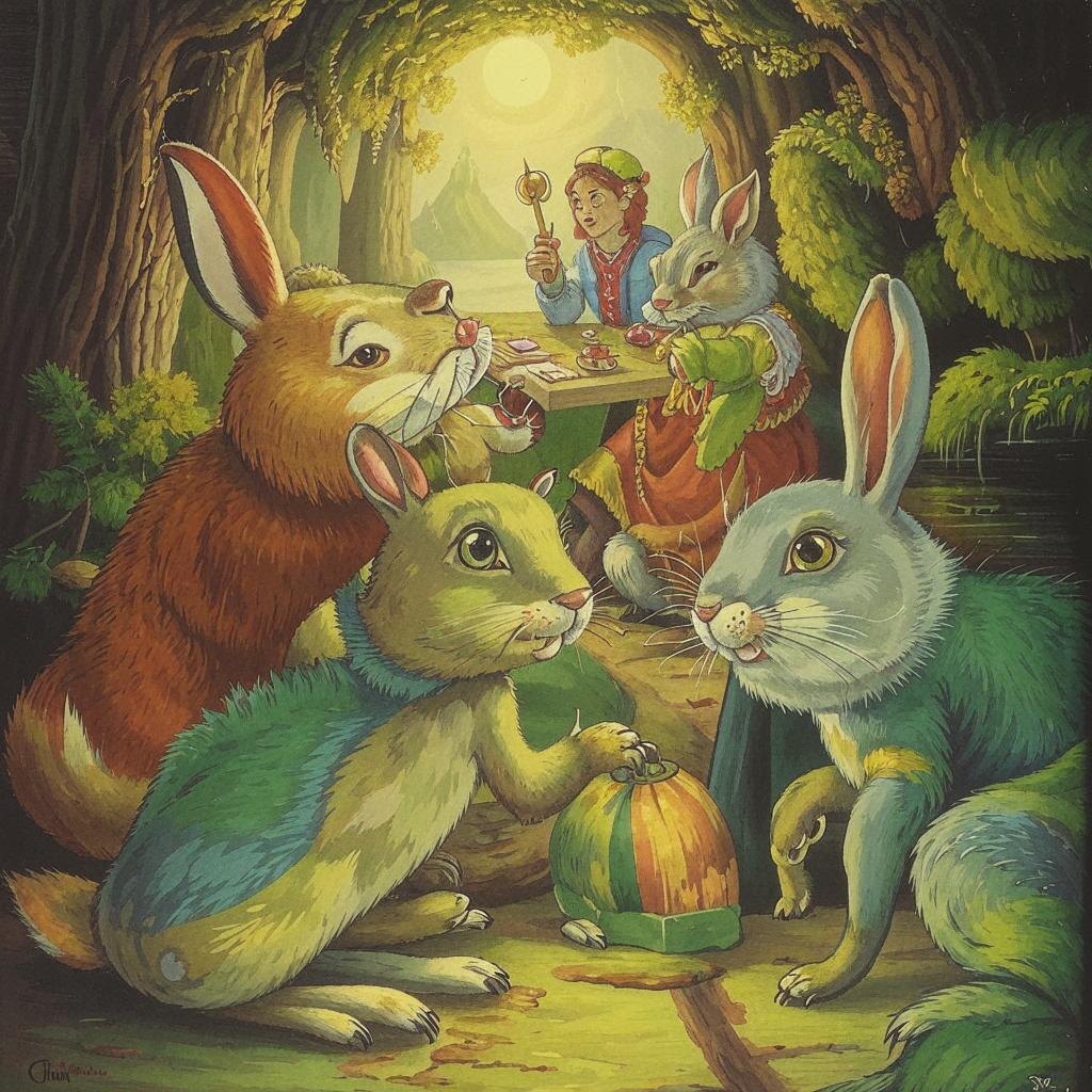 иллюстрация главных героев рассказа "Заячьи лапы".