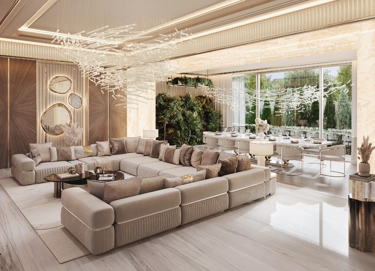 Интерьер коттеджа в современном стиле - работа лидера рейтинга лучших студий дизайна интерьеров, студии VPROEKTE