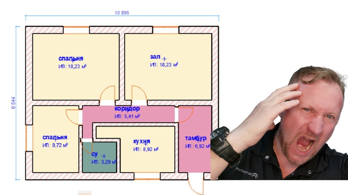 Такую планировку прислали на проверку.