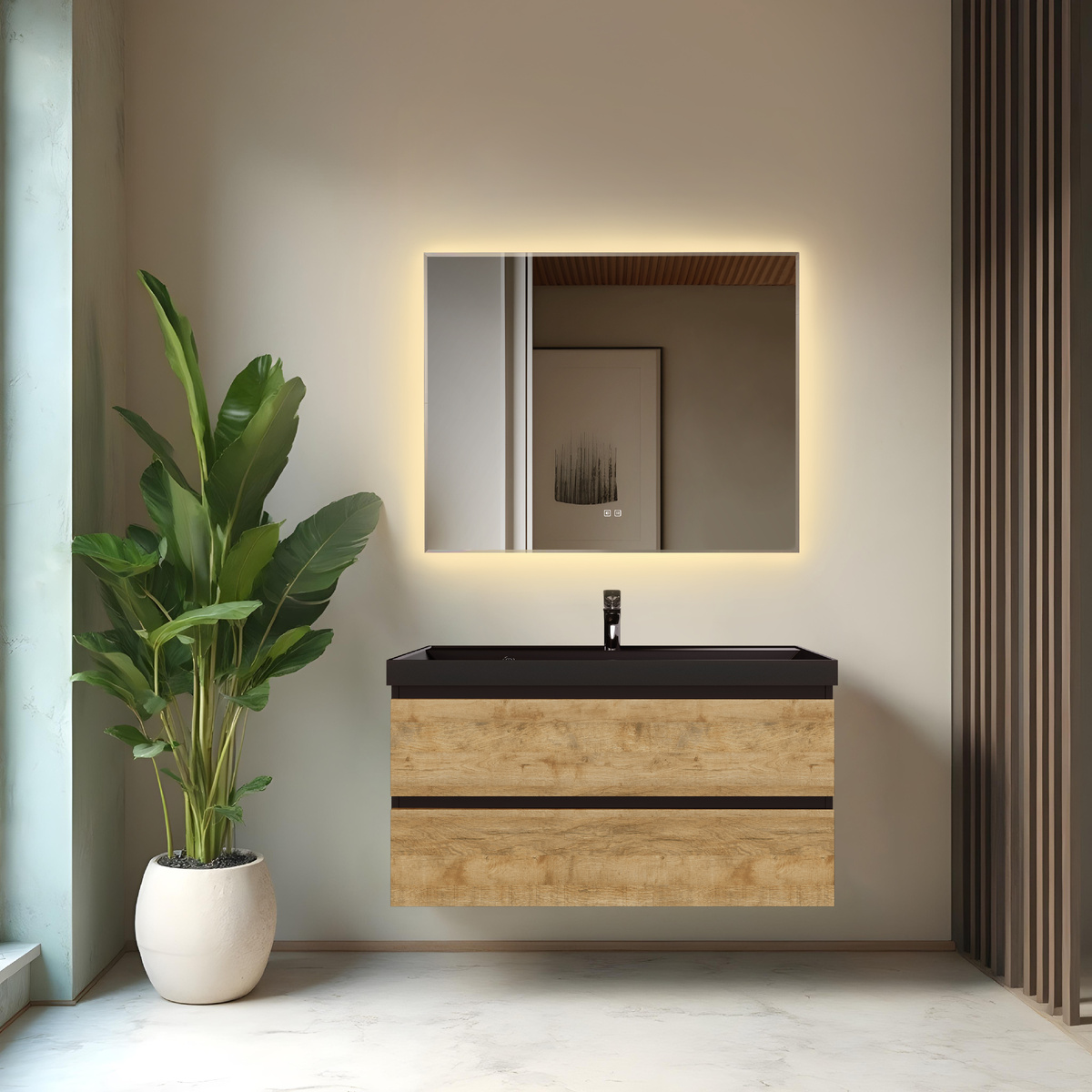 Зеркало "Алмина" 1000х800 со сменой температуры подсветки и подогревом от "Silver Mirrors" 