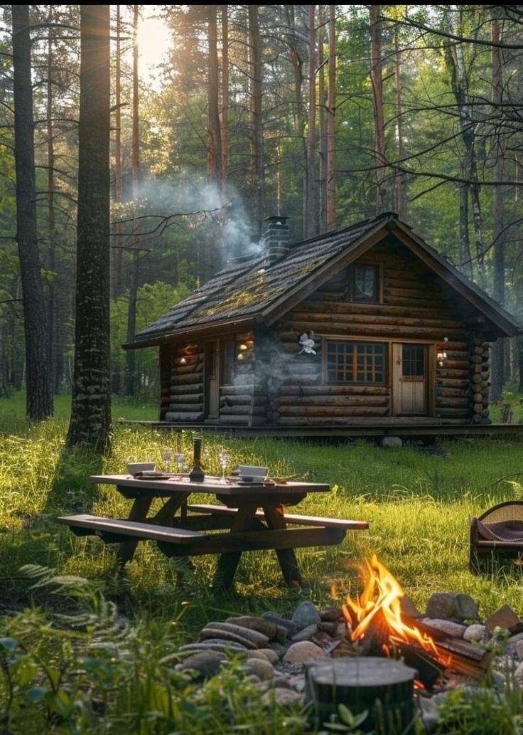 Поют птицы и потрескивает костер, а маринованное мясо уже готово к приготовлению в холодильнике 😎 