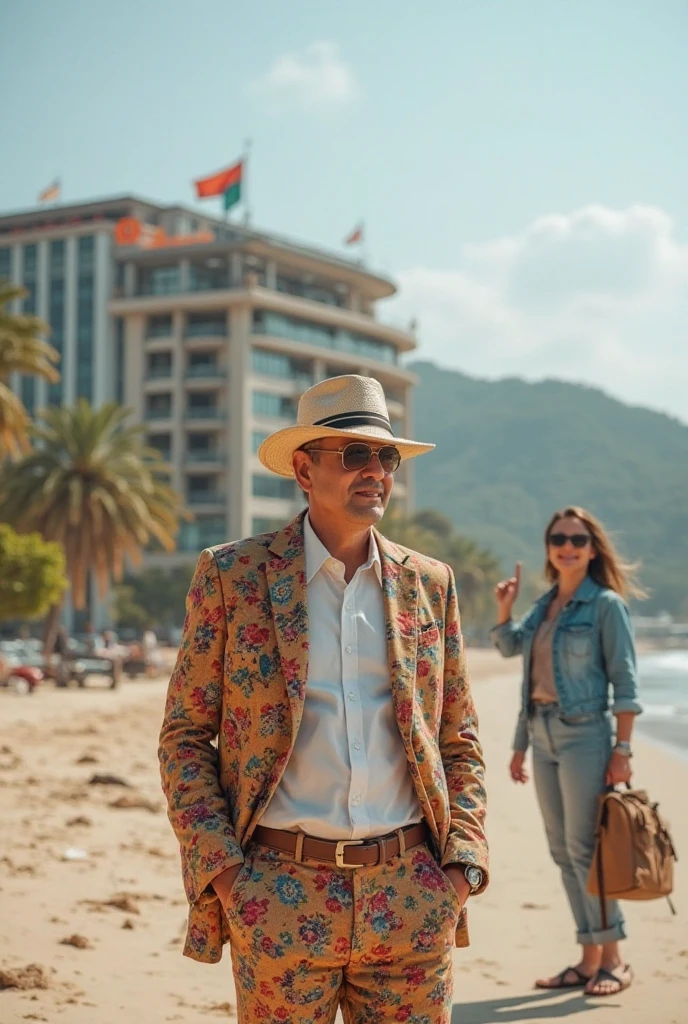 Турист из Казахстана на пляже Дананга 