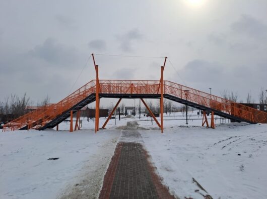    В  Суворовском  возвели первый в регионе веломост //Фото пресс-службы ВКБ Новостройки