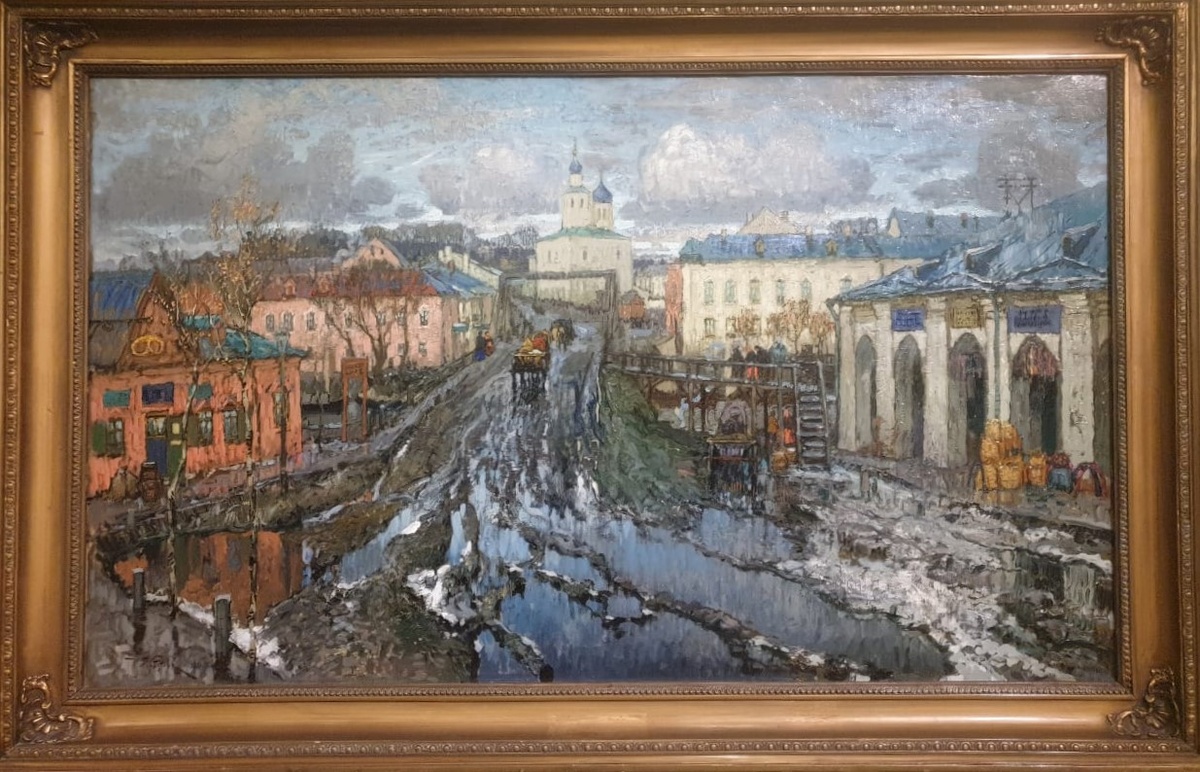 Константин Горбатов Улица провинциального города 1920 холст, масло