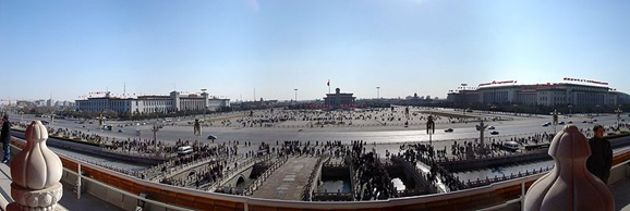 Панорама площади Тяньаньмэнь.