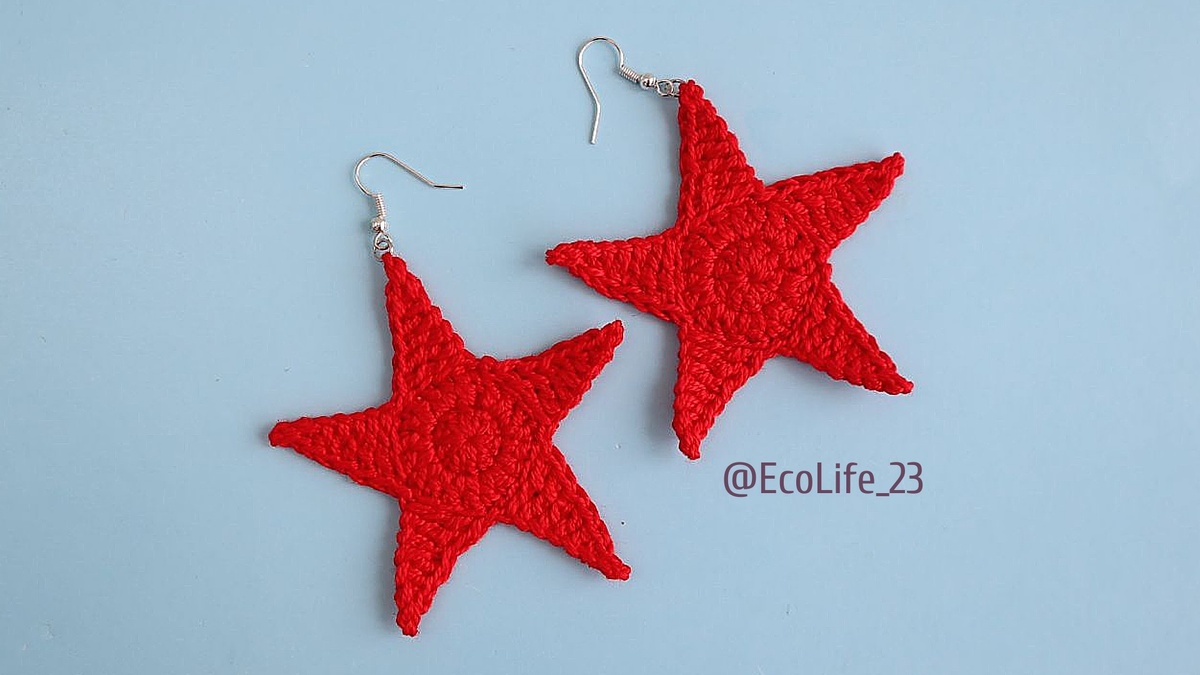 вязаные серьги крючком