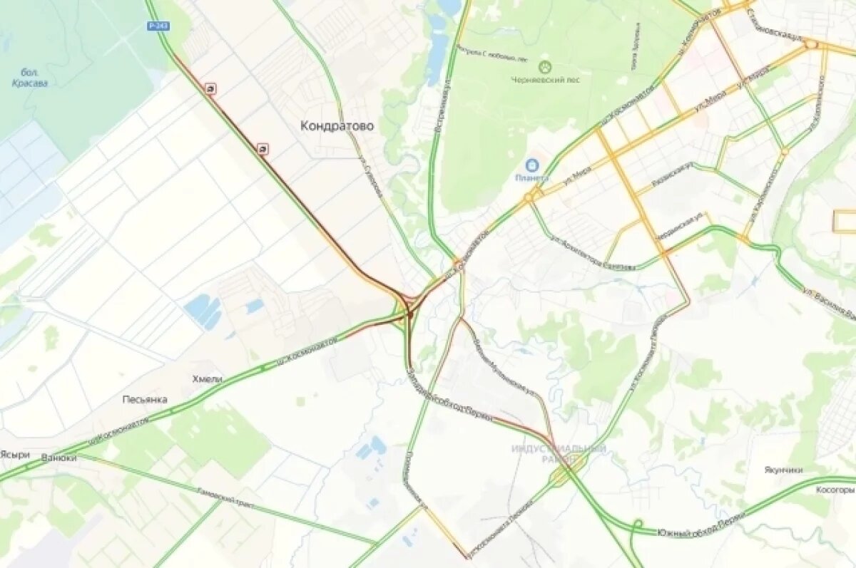    7-километровая пробка из-за ДТП сковала Западный обход Перми