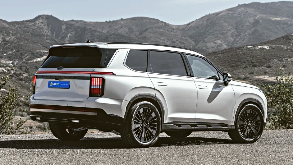 Hyundai Palisade Hybrid 2025 вид сзади 