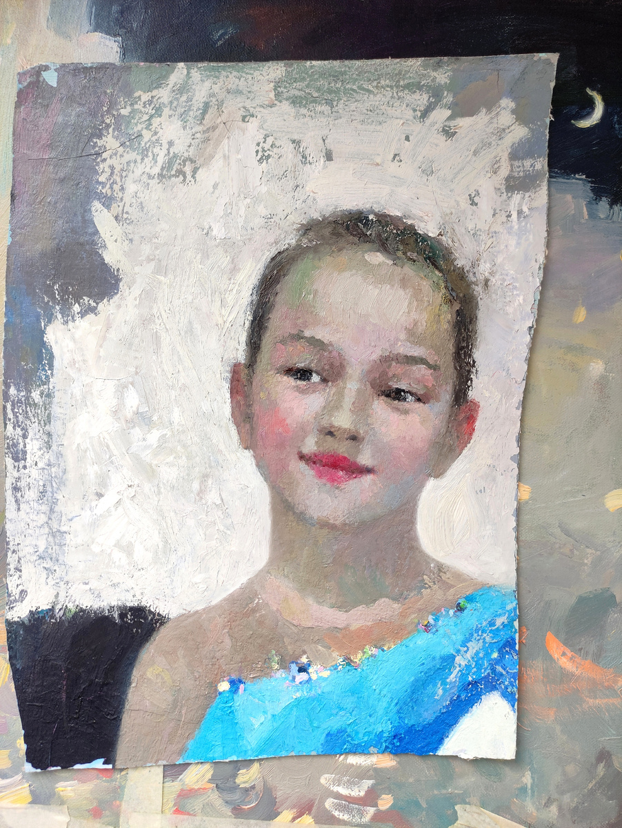 Ника. После выступления. Фрагмент. Холст, масло.