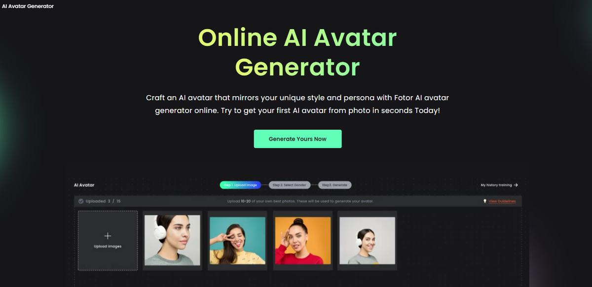 Интерфейс Fotor, в котором можно создать аватар