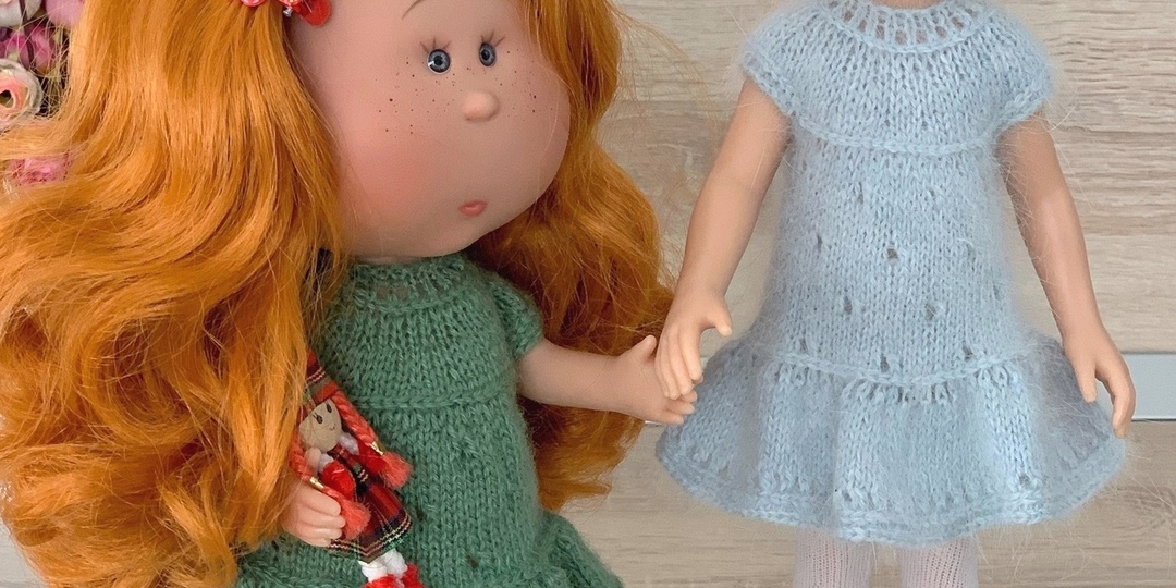 Новые вязаные платья для Паолы Рейна и Мии "Булочки"