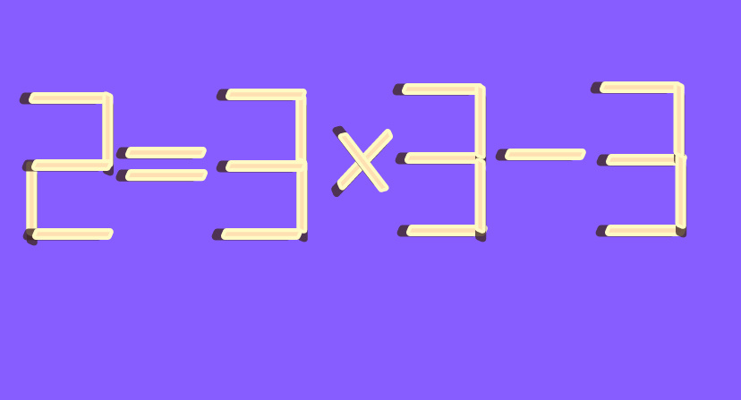 Переставьте 2 спички, сделайте равенство верным.