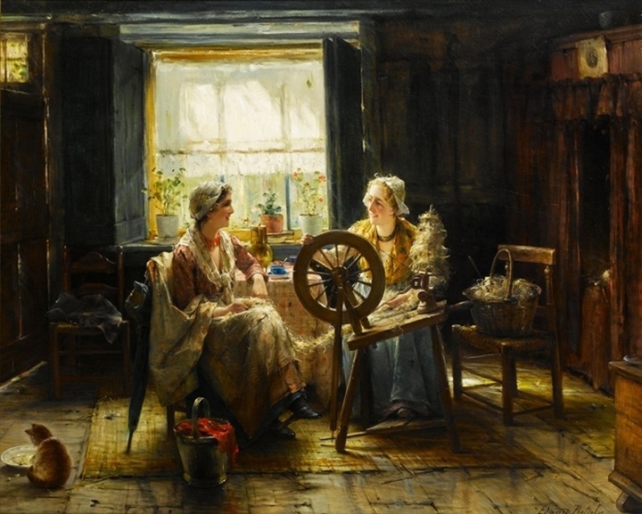 Пряхи. Картина Эдварда Антуана Портилье. Из Интернета