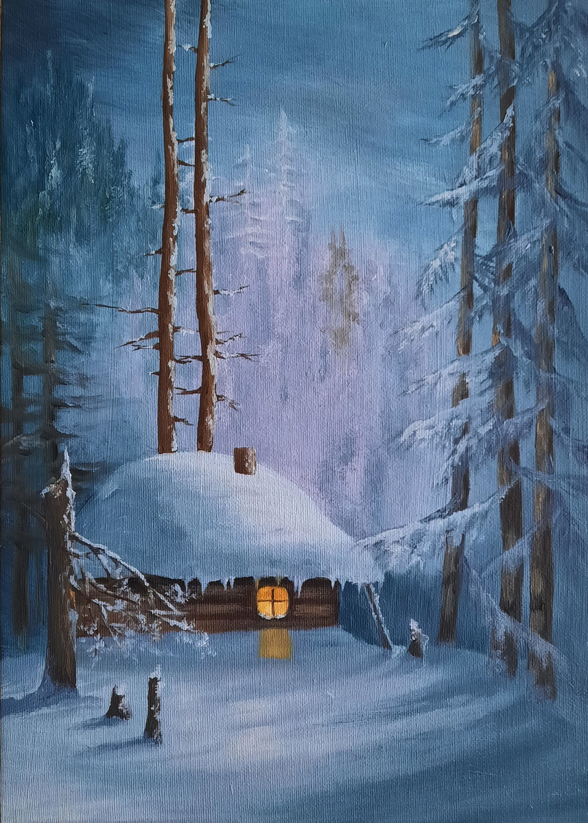 Саврасов. Хижина в зимнем лесу.