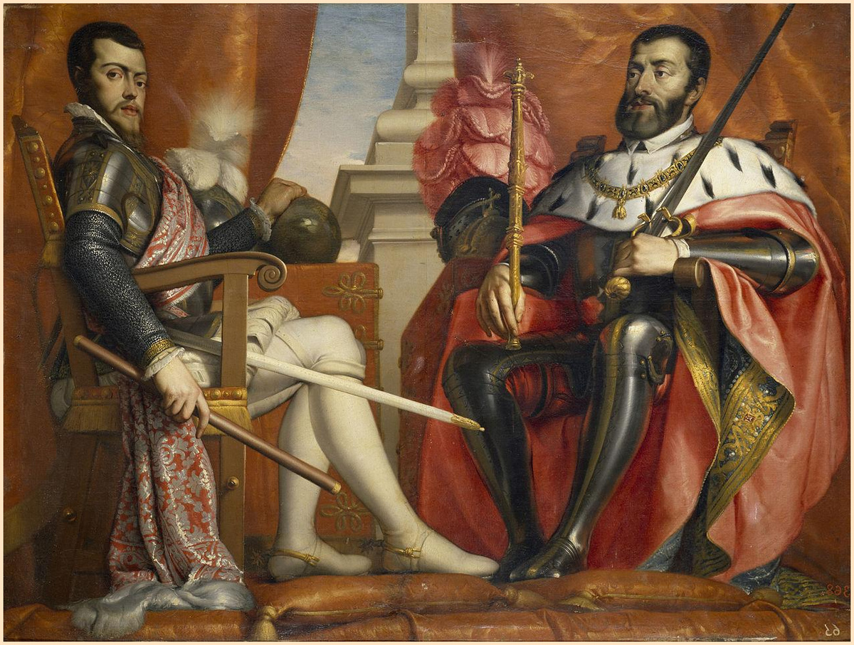 Филипп II и его отец Карл V