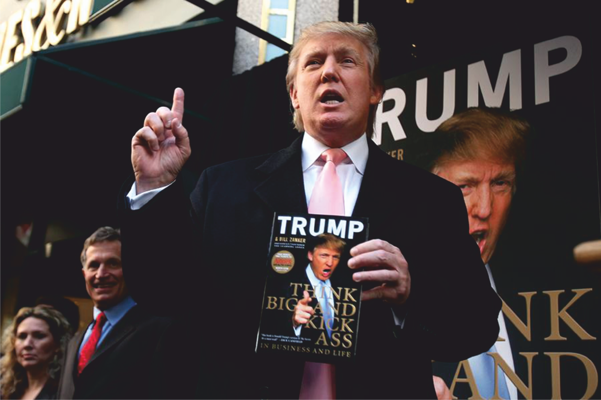 2007 год. Дональд Трамп на презентации своей очередной книги «Think Big and Kick Ass» Книга была продана тиражом около 300 000 копий, что принесло Трампу авторский гонорар в районе $750 000 / Фото Getty Images   