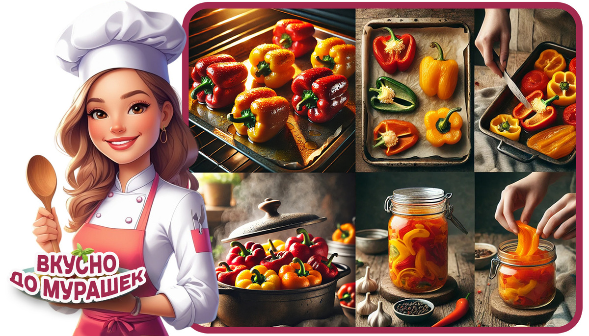 перцы запечённые в духовке на зиму, маринованные перцы, вкусно до мурашек