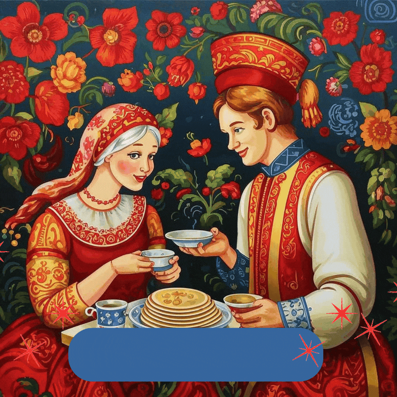 Открытка с Масленицей. Сгенерировано ИИ