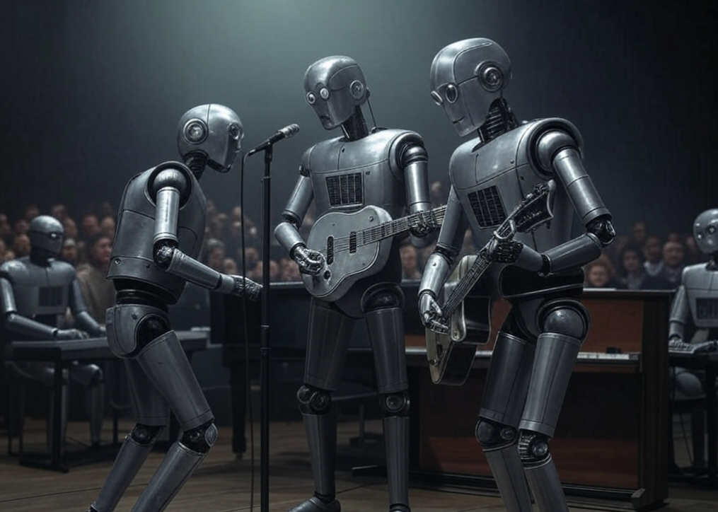 Картинка по запросу: роботы делают музыку