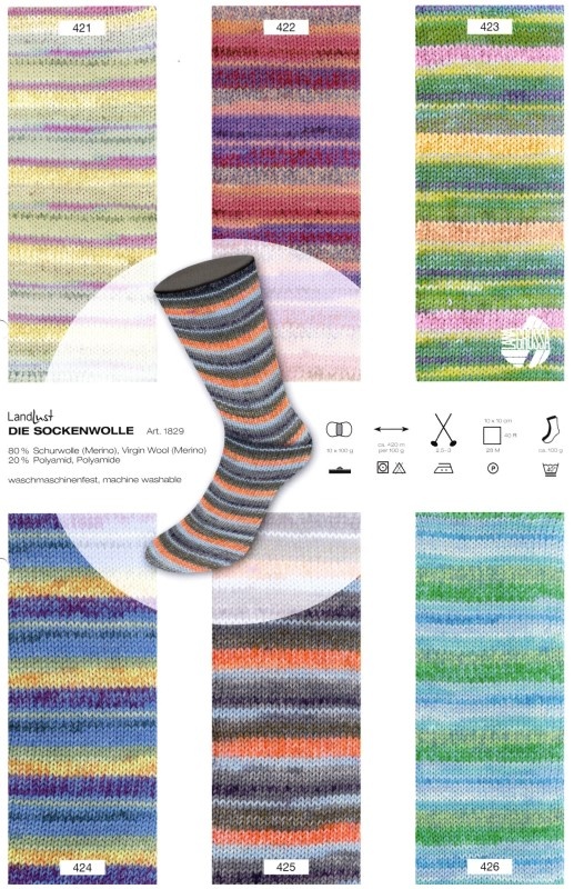 Land lust Des SockenWOLLE, меринос, арт. 1829. Новинки носочной пряжи 2025