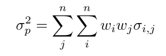 Вариация портфеля, состоящего из n активов