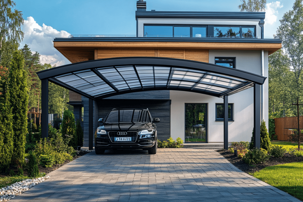    Навесы из поликарбоната в Уфе: идеальное сочетание стиля, безопасности и долговечности для вашего отдыха ZMK-ZENIT