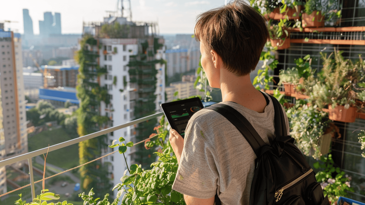 Молодой российский агент недвижимости анализирует рынок.