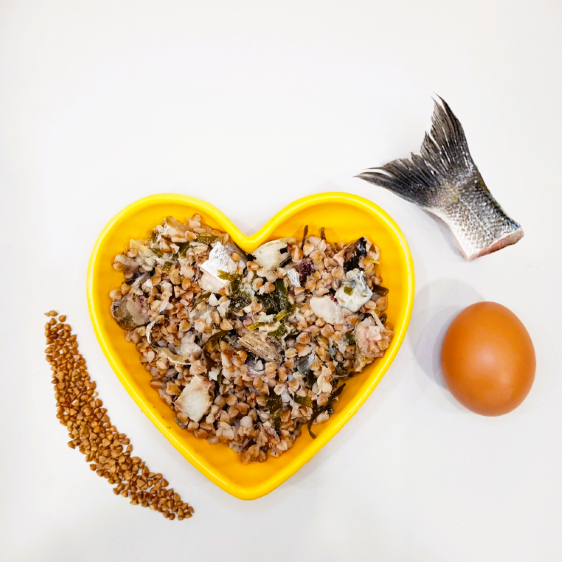 Морская рыбка с гречкой для собак