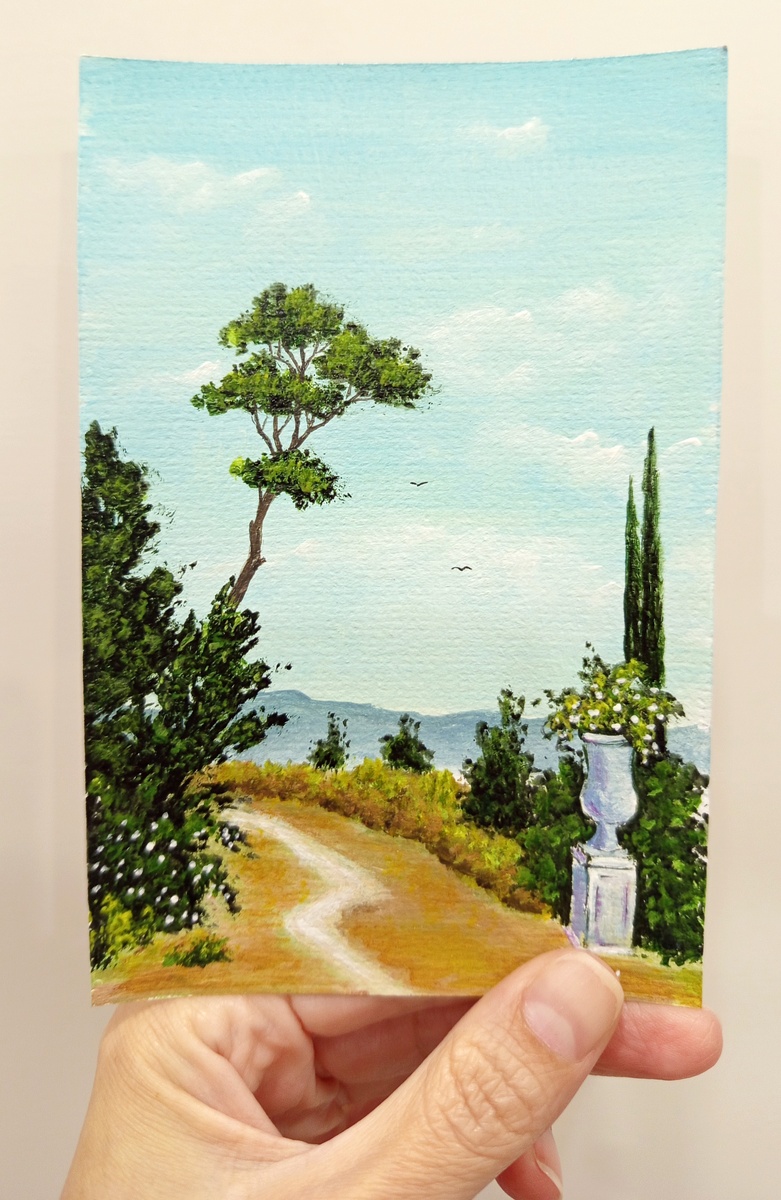 Акрил на бумаге, 10 на 15 см