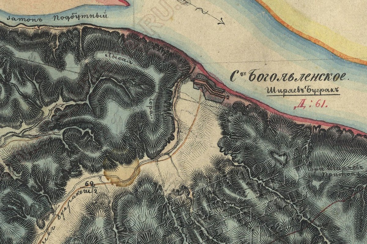 Сельцо Богоявленское (Ширяев Буерак) на карте 1861 года