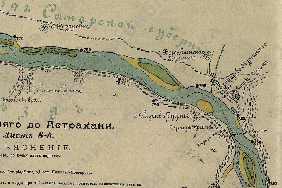 Село Ширяев Буерак на карте 1898 года