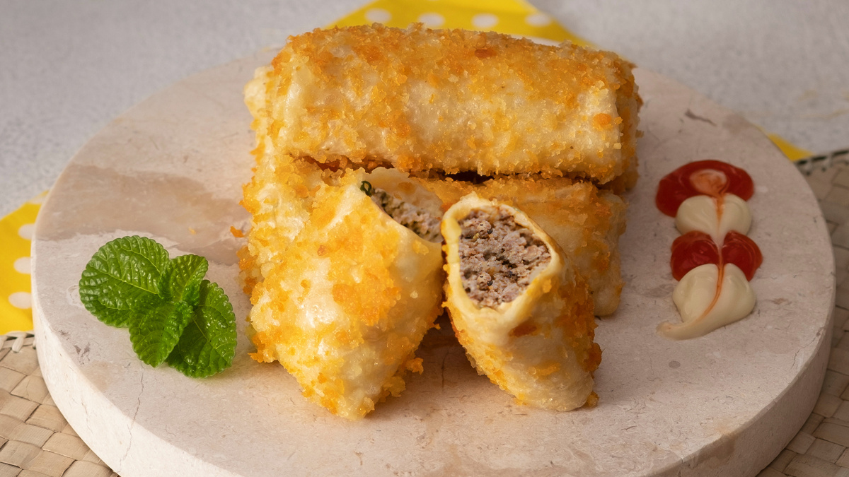 Блинчики с мясом в кляре