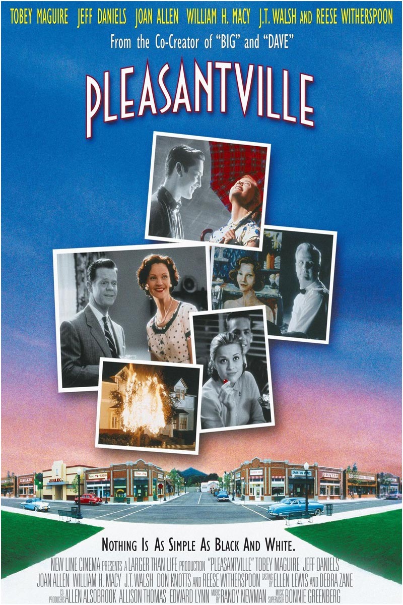 Главное увлечение подростка Дэвида - телевизионное шоу "Плезантвиль", действие которого происходит в пятидесятые годы прошлого века в небольшом одноимённом городке. Однажды вечером странный телемастер вручает ему необычный пульт, который отправляет его вместе с сестрой прямо в Плезантвиль.