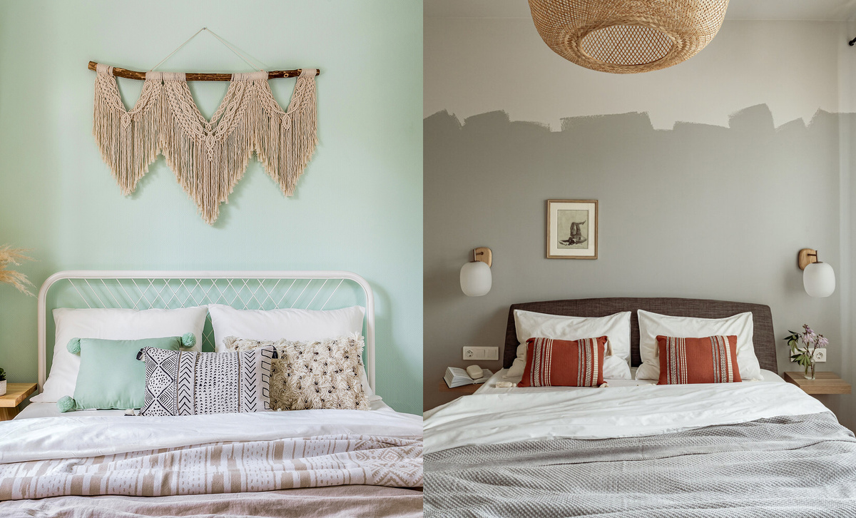 Акцентная стена в спальне