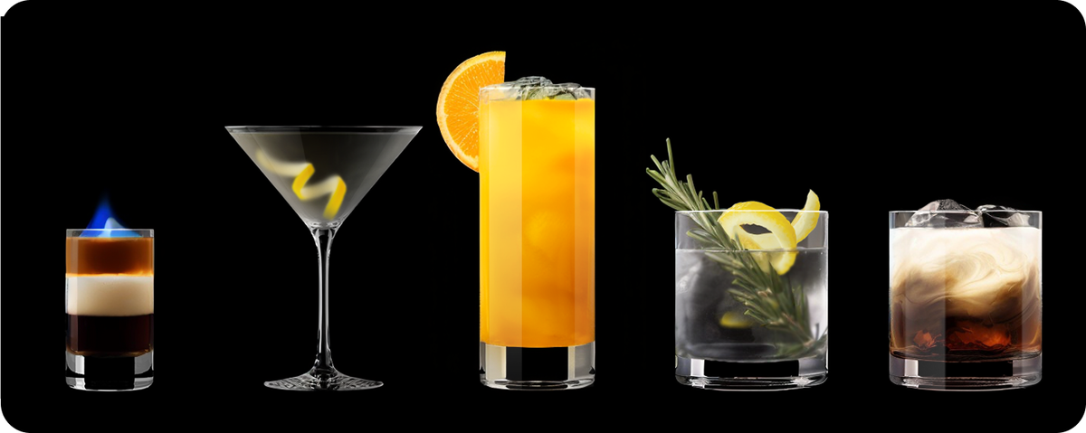 Б-52, Веспер, Отвёртка, Джин-тоник и Белый Русский