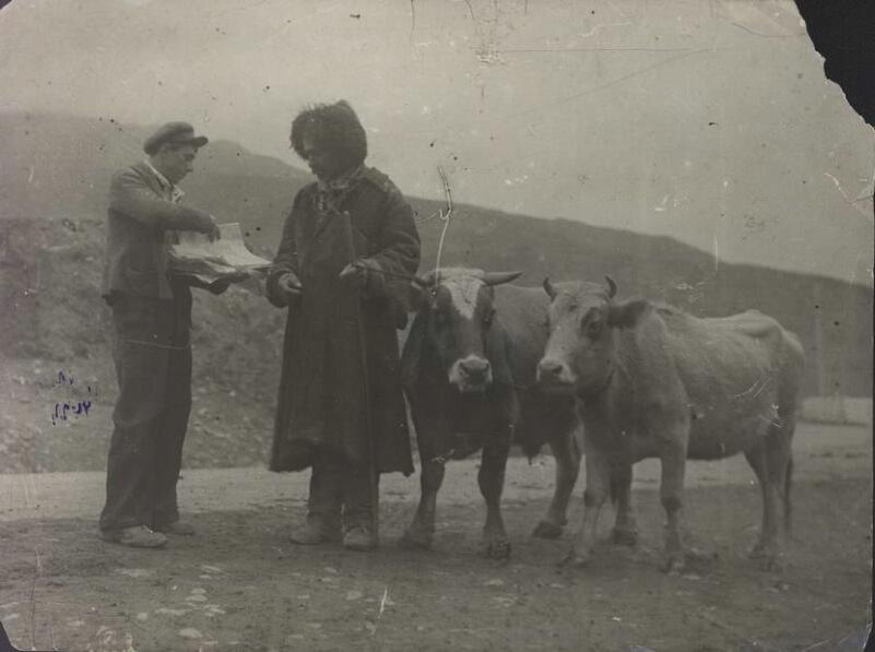 Фотография ч/б. Доставка почты в Средней Азии. 1930-е.