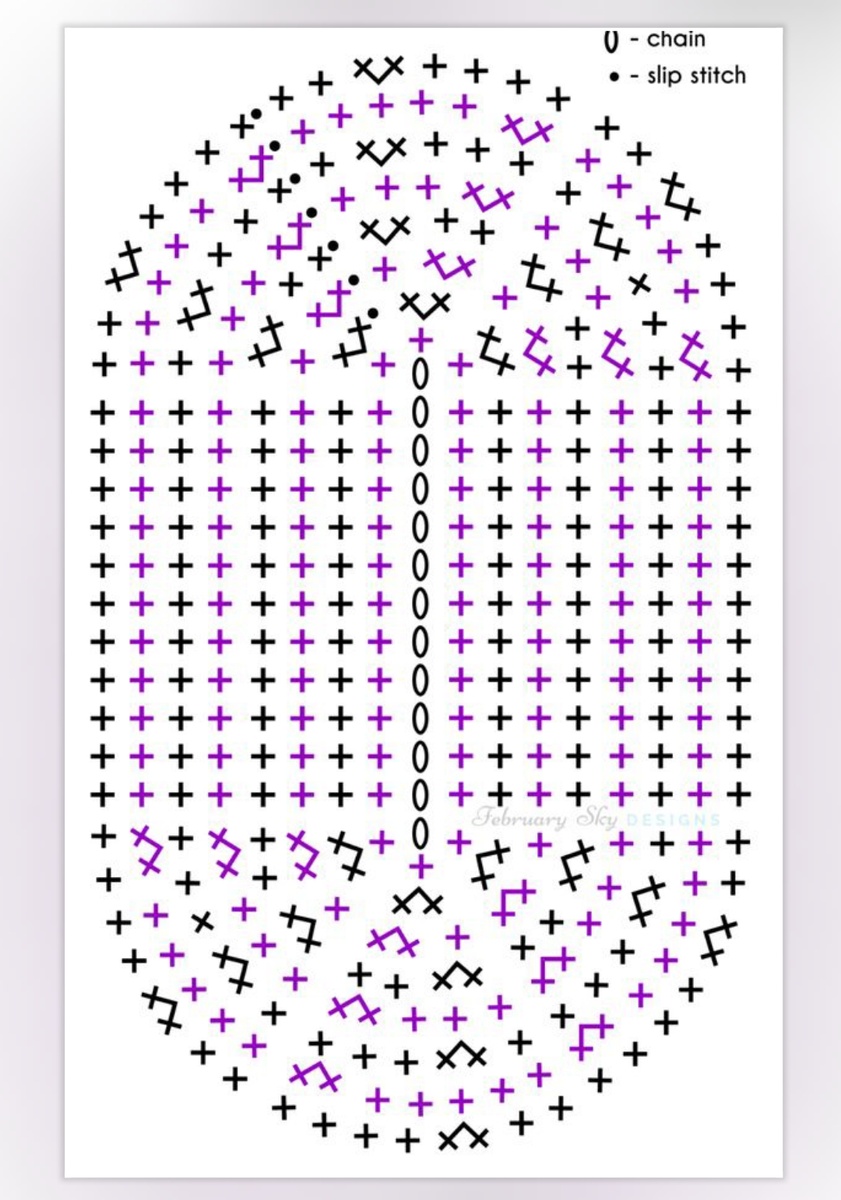 Схема вязания овала крючком 