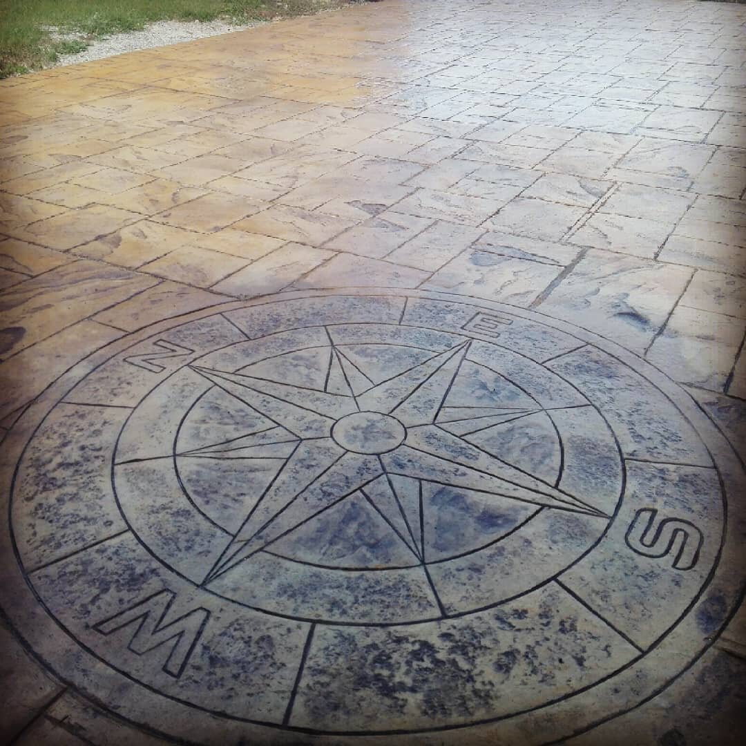 печатный бетон: штамп Роза ветров